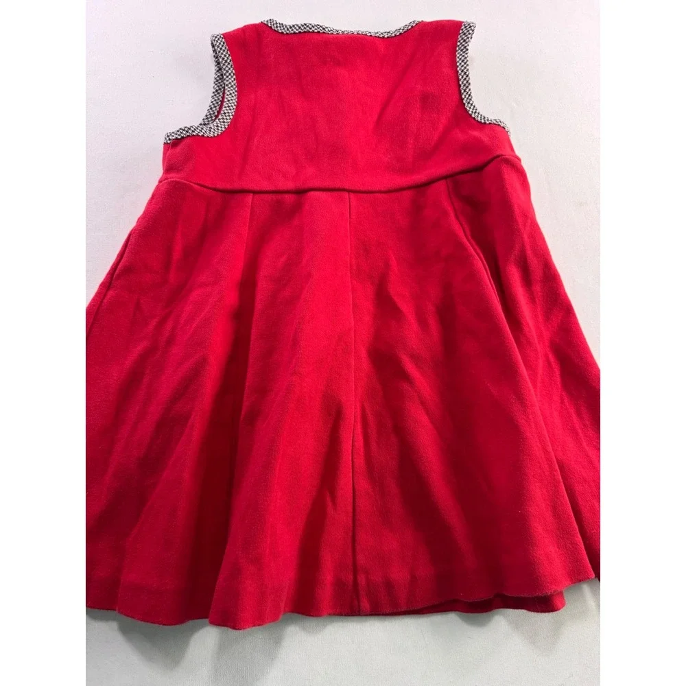 Florence Eiseman Dress Baby T4 Red Velvet Scottie Dog Holiday‎ Houndstooth Top